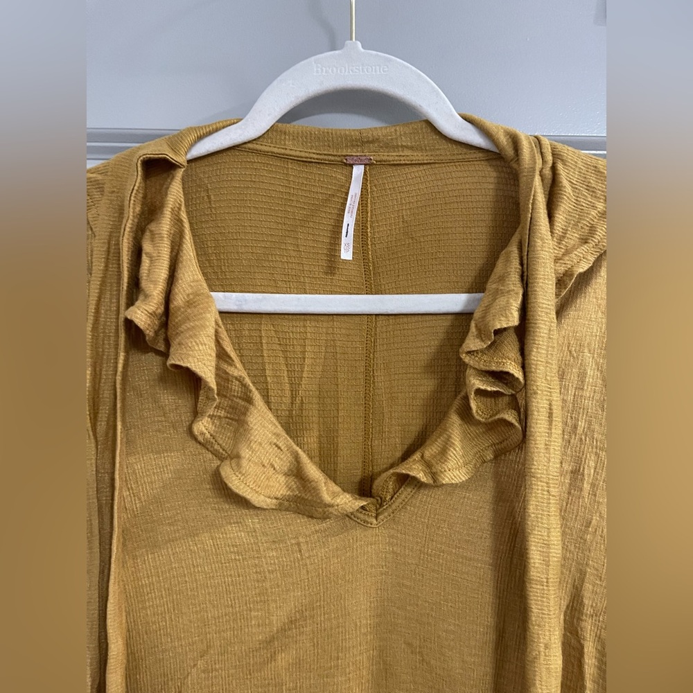 Free People Mustard Textured Dress - Picture 3 of 6
